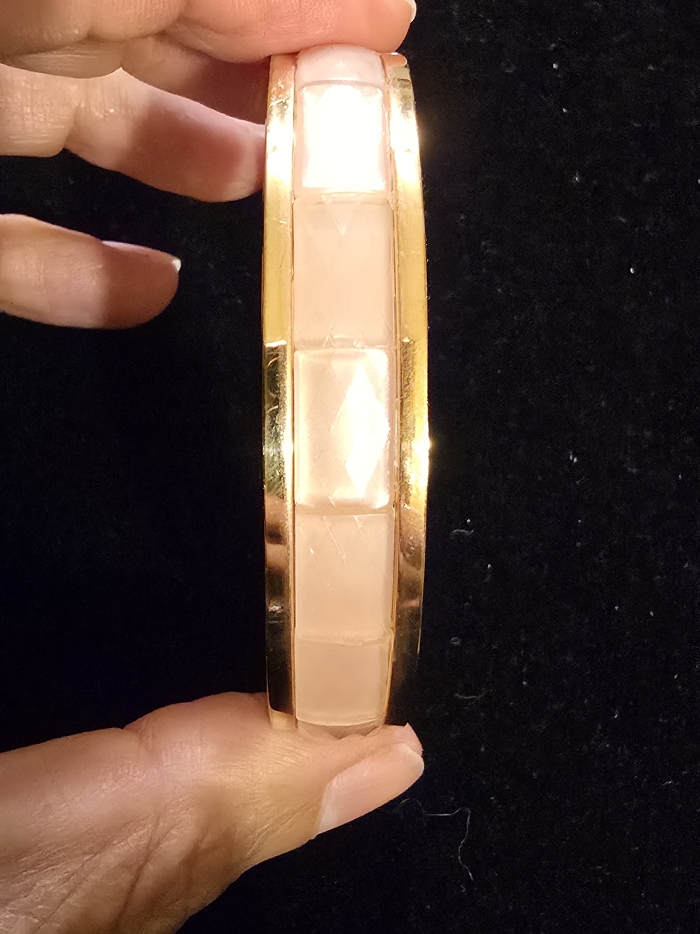 Michael Kors gold-tone and faceted acetate hinge bangle bracelet